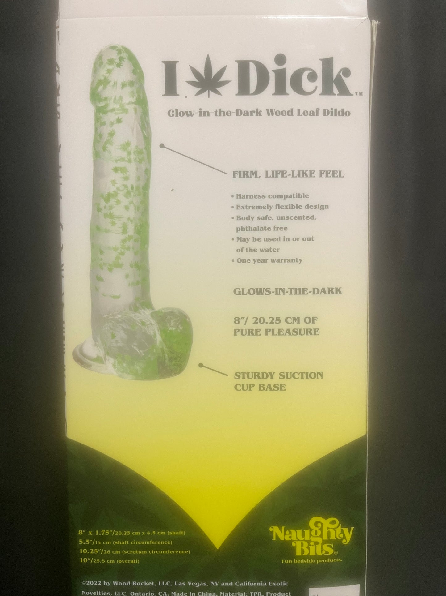 CalExotics Leaf Dick Glow In The Dark Dildo