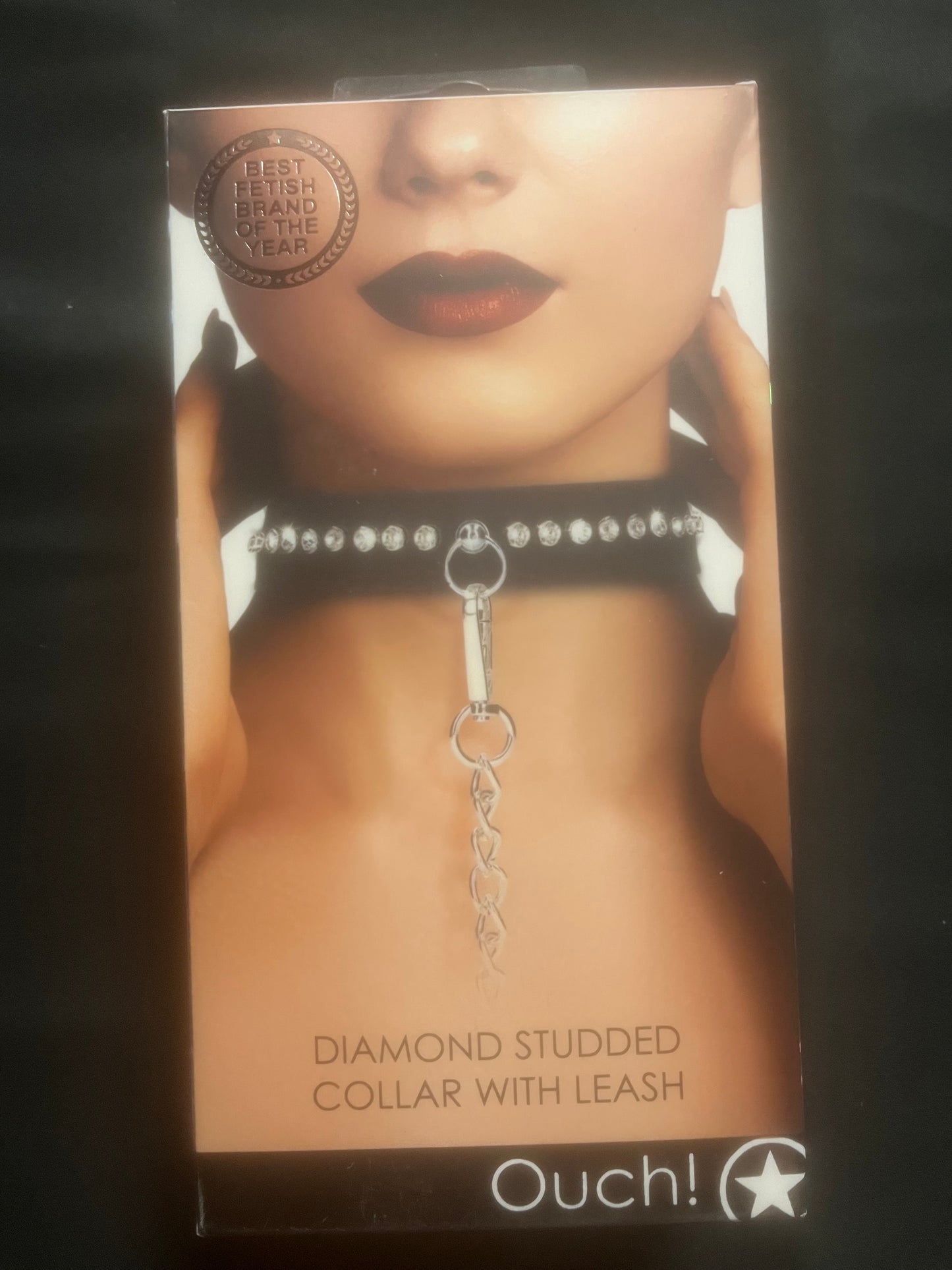 Ouch! Diamond Studded Collar With Leash