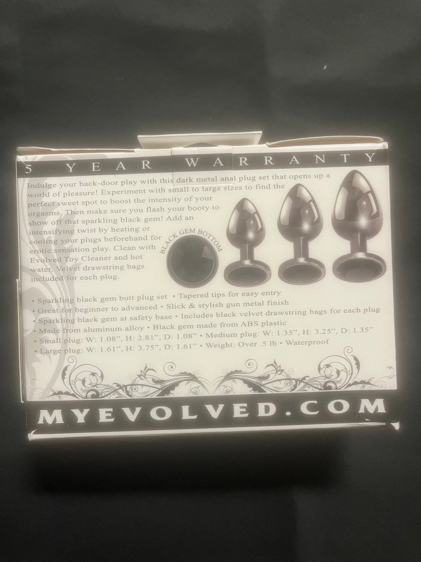 Evolved Novelties Black Gem Anal Plug Set