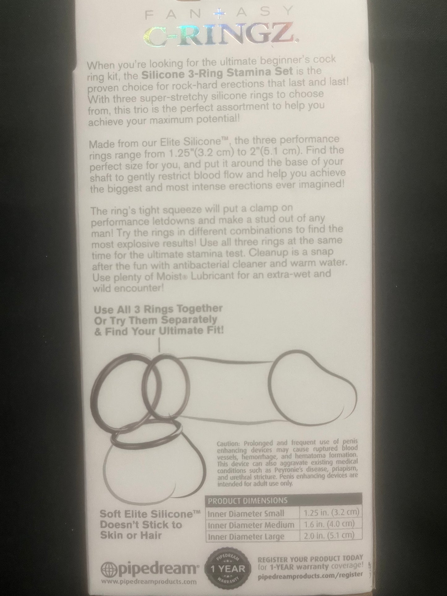 PipeDream Silicone 3 Ring Stamina Cock Ring Set