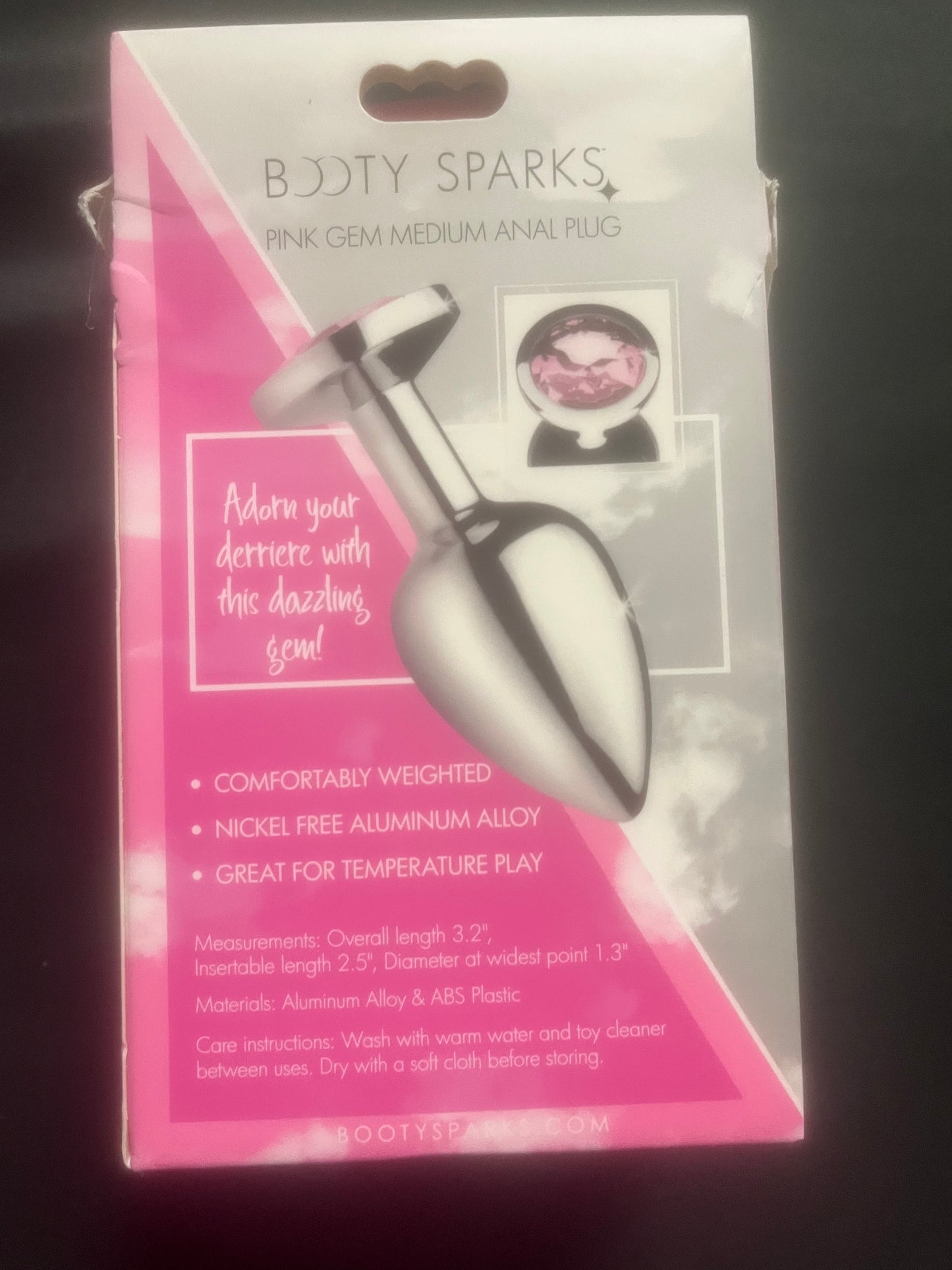 Booty Sparks Pink Gem Medium Anal Plug