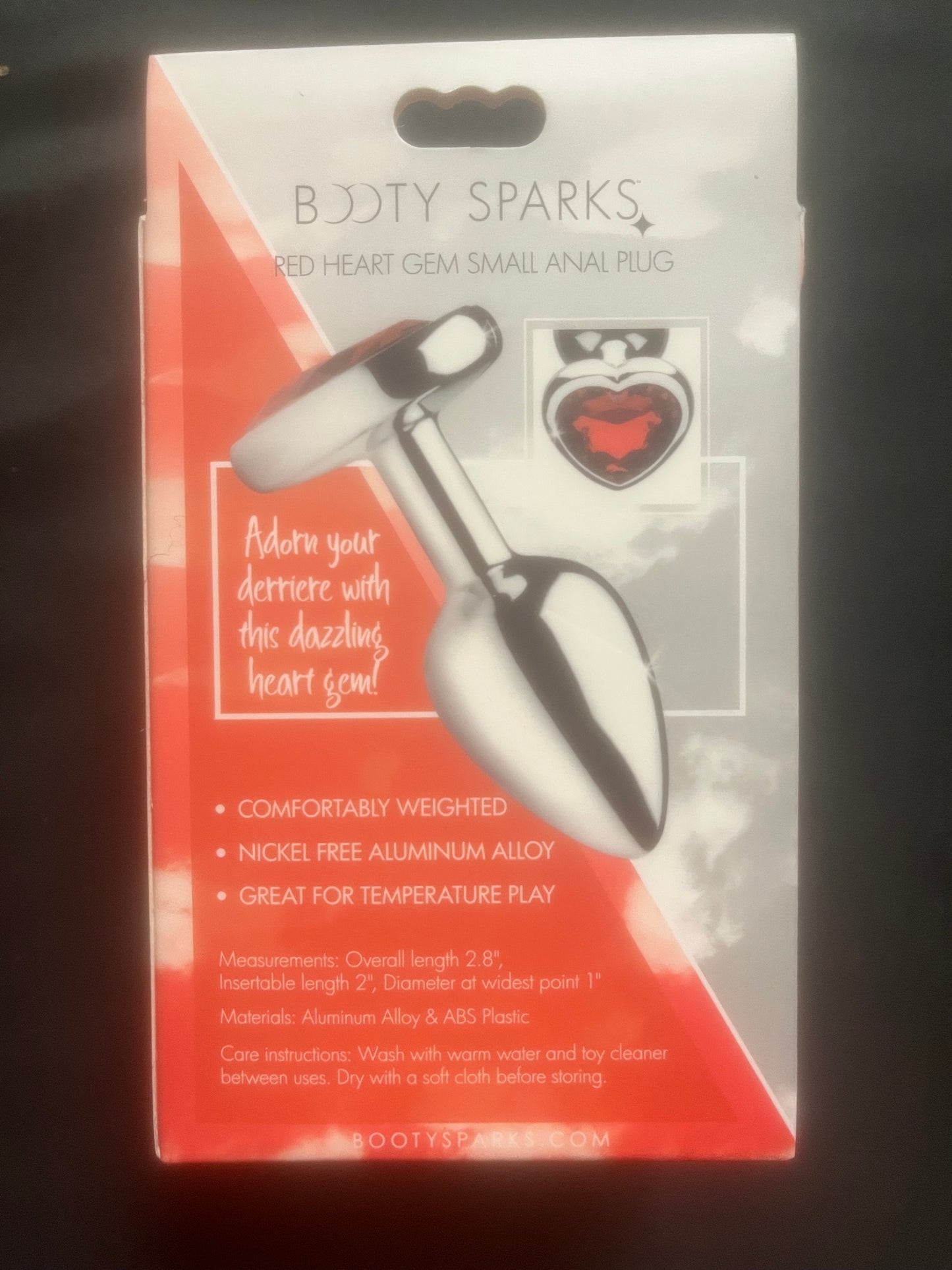 Booty Sparks Red Heart Gem Anal Plug in Small