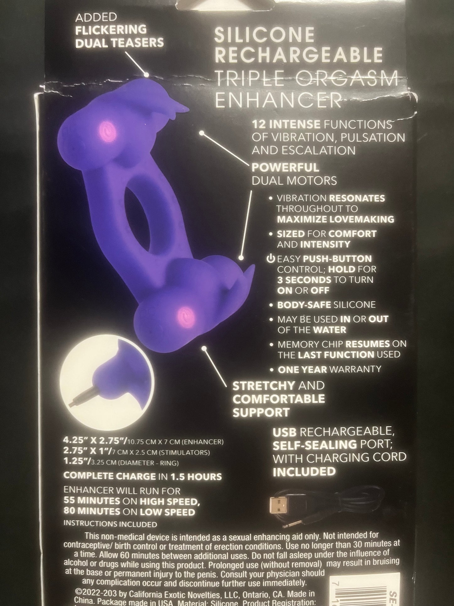 CalExotics Silicone Triple Orgasm Enhancer Vibrating Ring