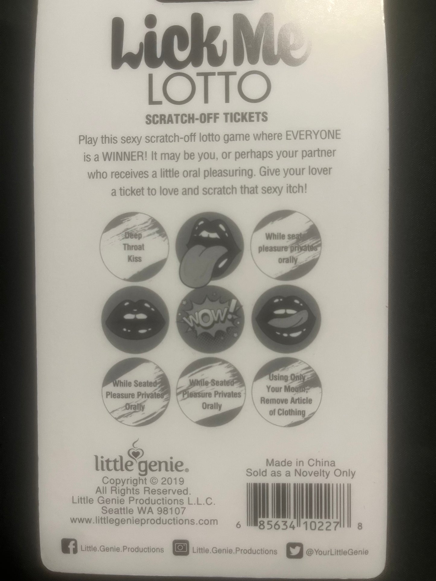 Lick Me Lotto Scratch Card Game