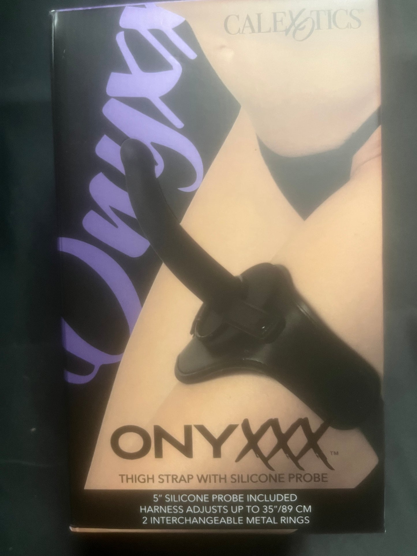 CalExotics Onyxxx Thigh Strap-On with 5 Inch Silicone Probe