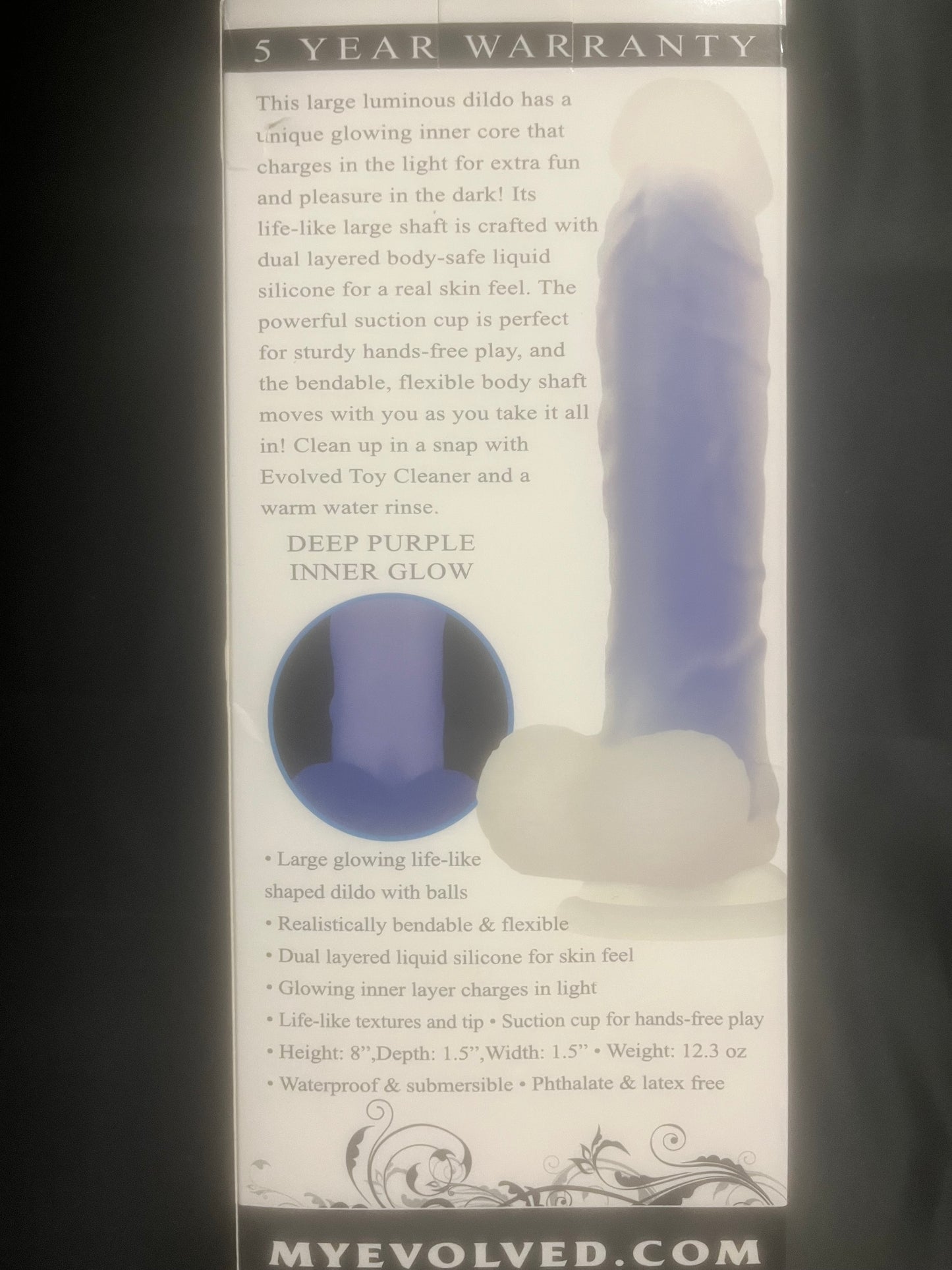 Luminous Glow In The Dark Dildo in Blue