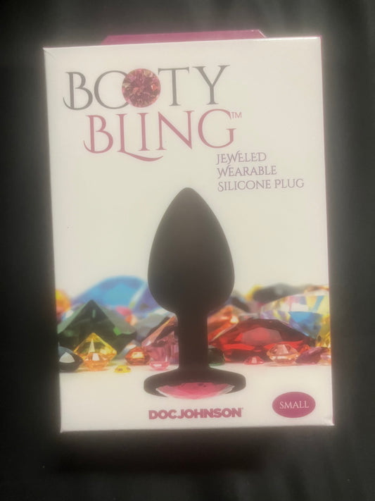 Doc Johnson Booty Bling Small Pink Jeweled Silicone Plug