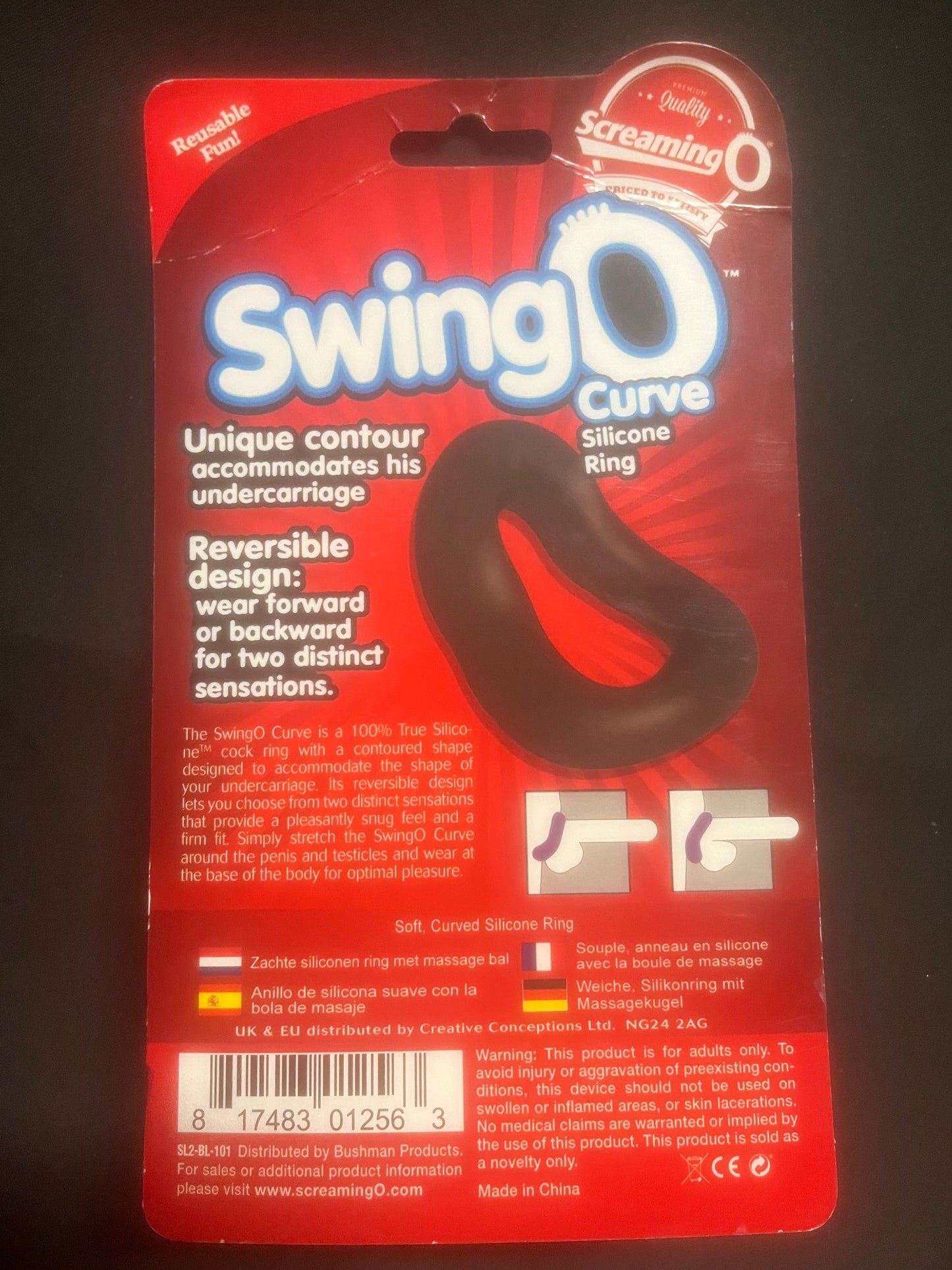 SwingO Curve Silicone Ring in Black