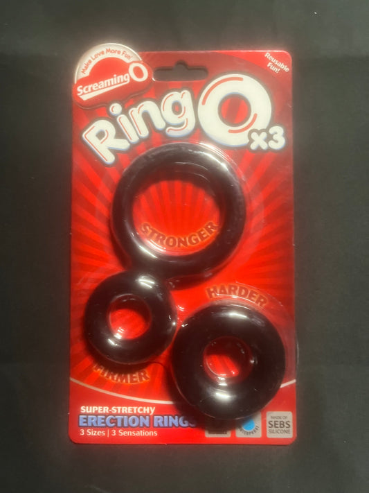 RingO X3 Super Stretchy Erection Rings in Black