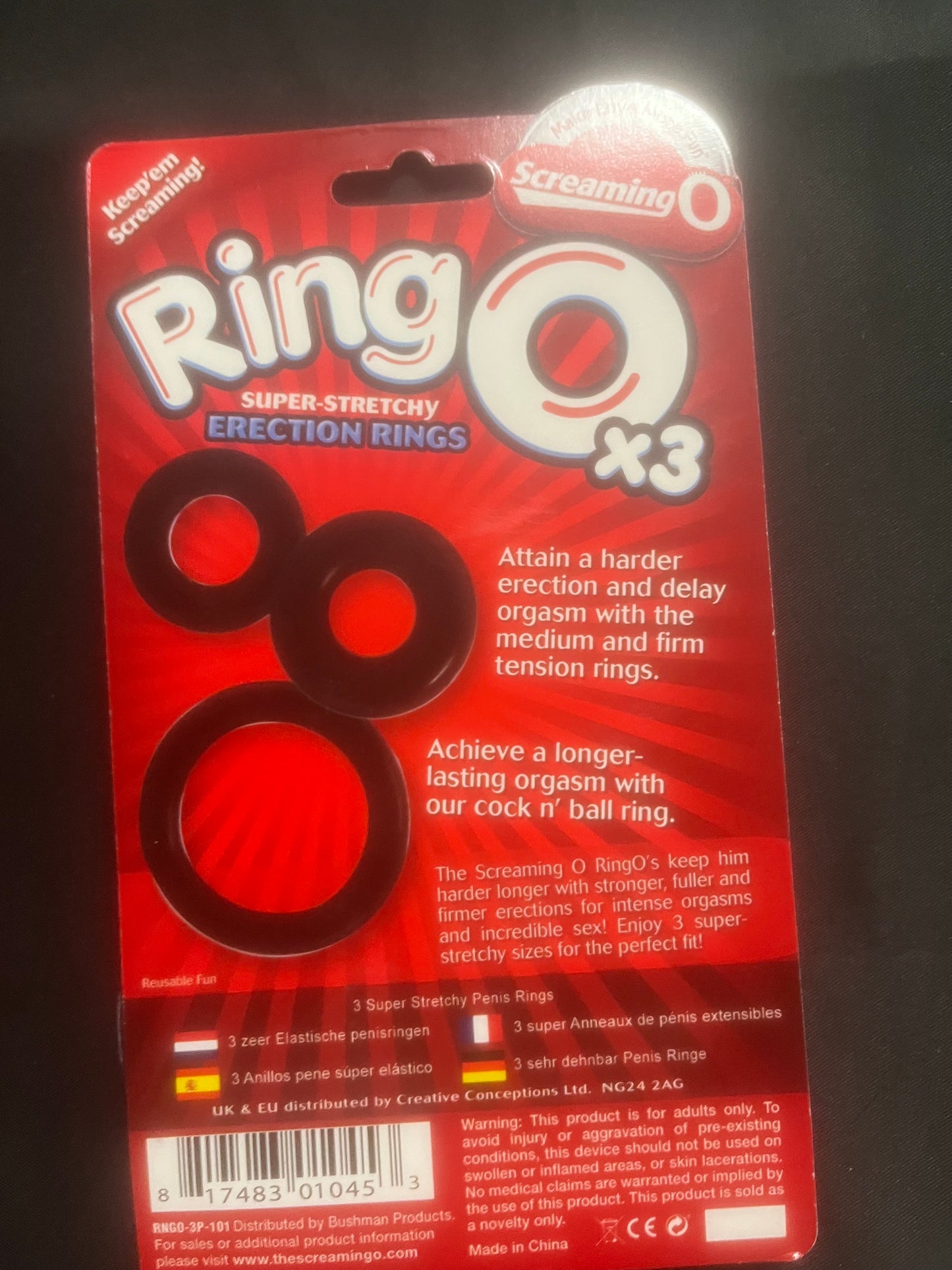 RingO X3 Super Stretchy Erection Rings in Black