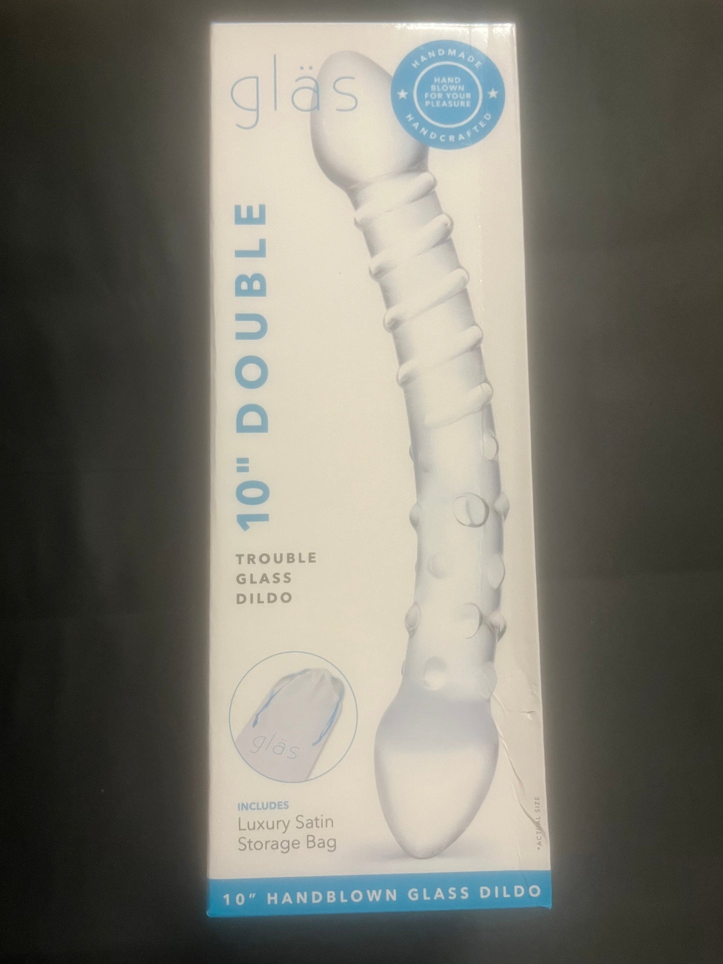Glas Double Trouble Ridged Glass Dildo