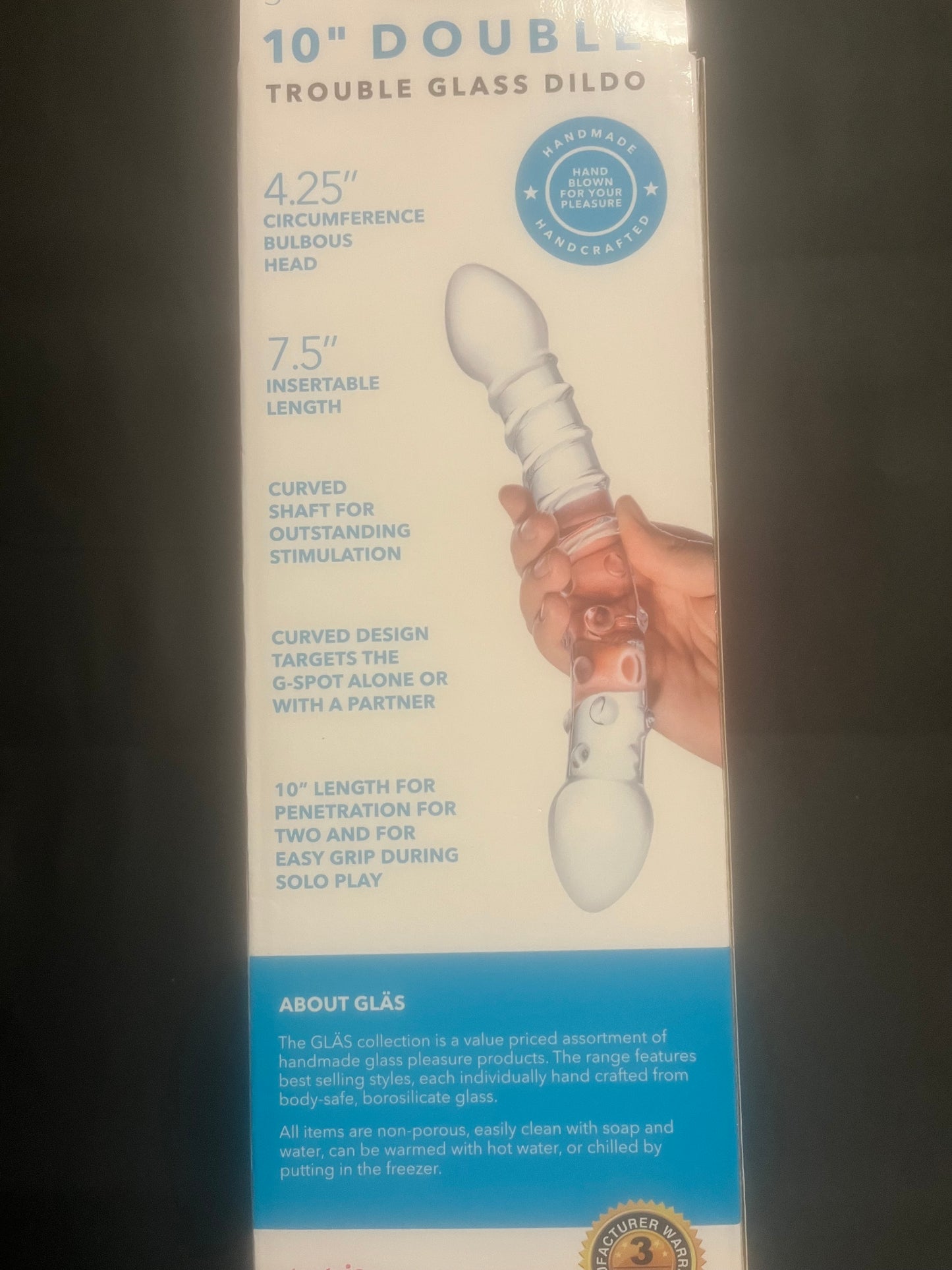 Glas Double Trouble Ridged Glass Dildo