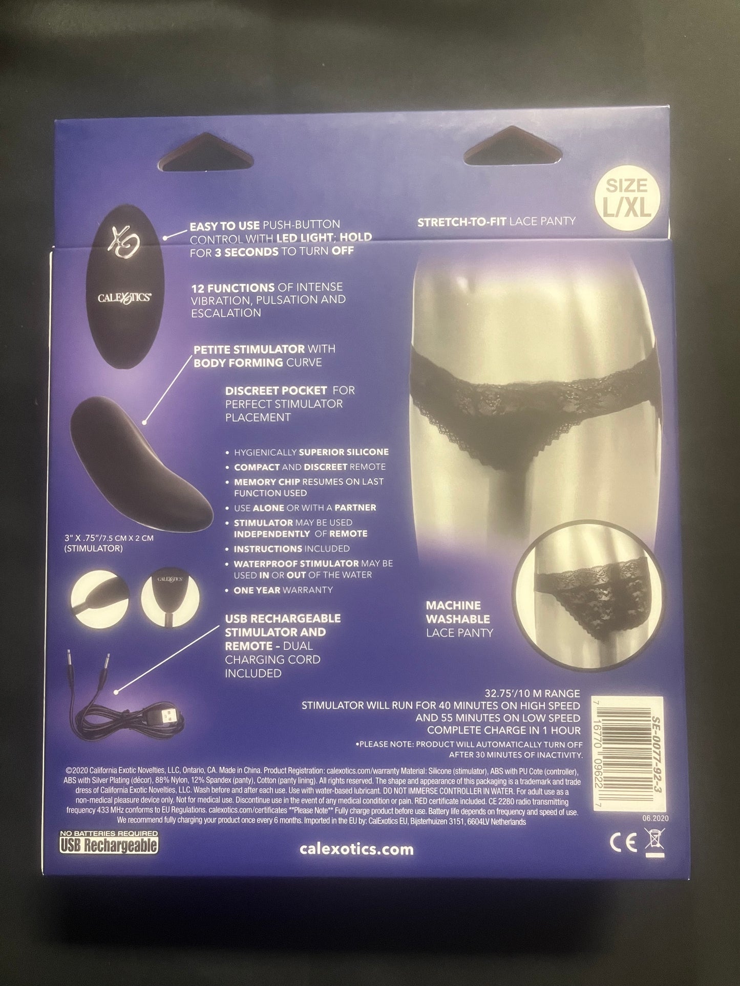 CalExotics Remote Control Black Lace Panty & Vibe Set