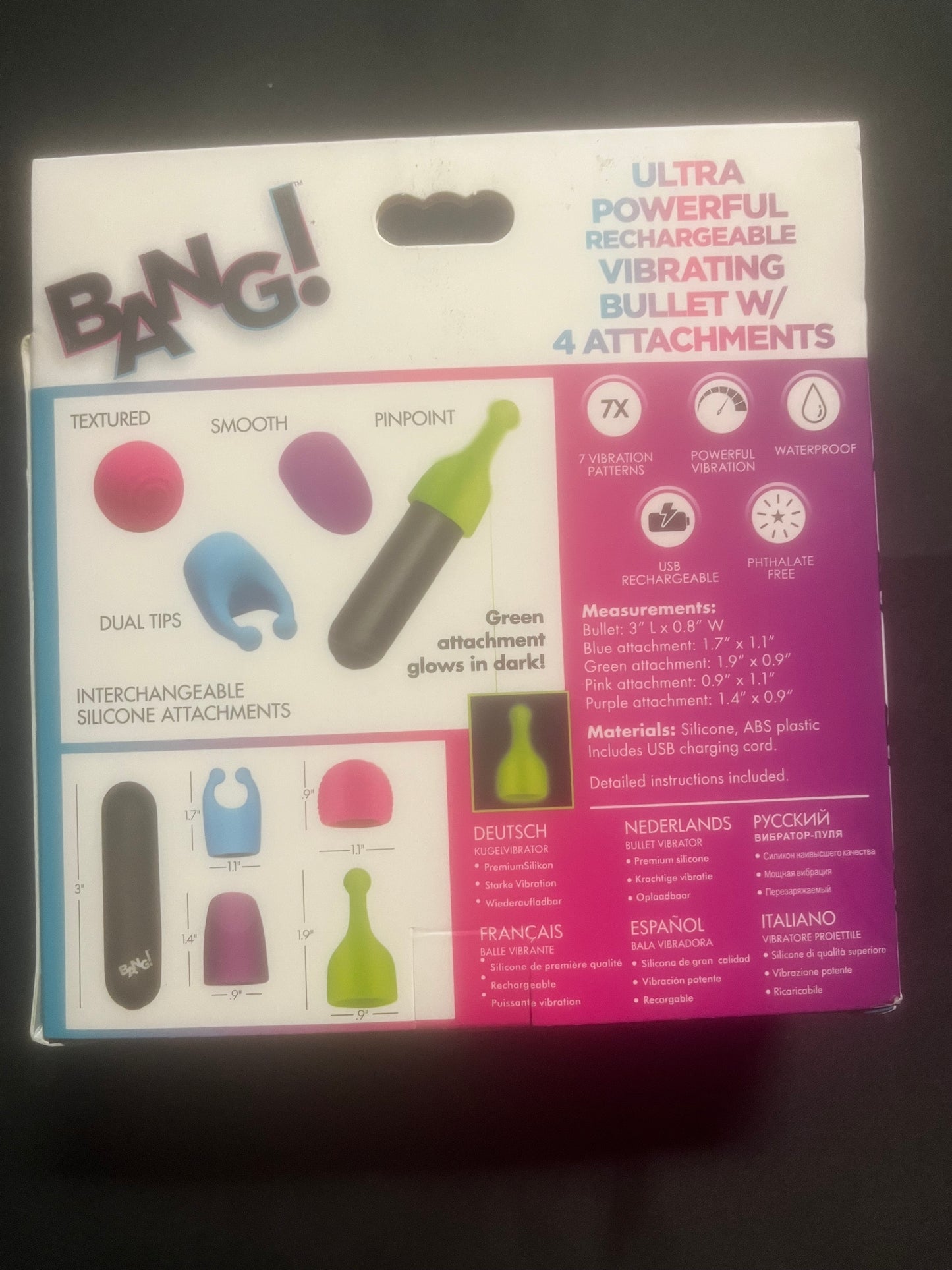 Bang! Rechargeable Bullet and Attachment Set