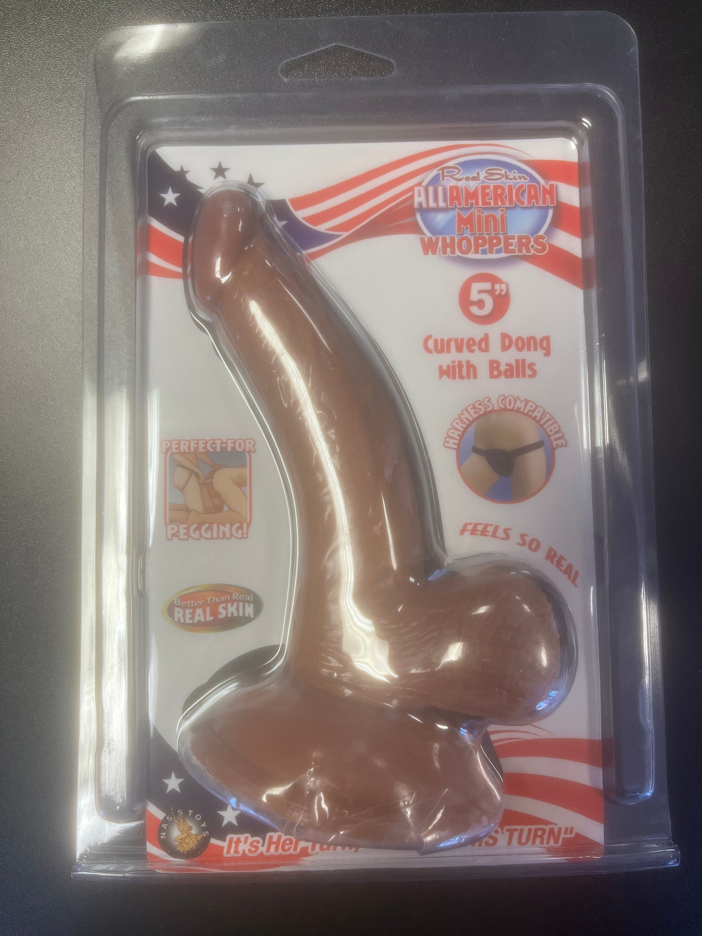 Real Skin Mini Whoppers 5 Inch Curved Dildo