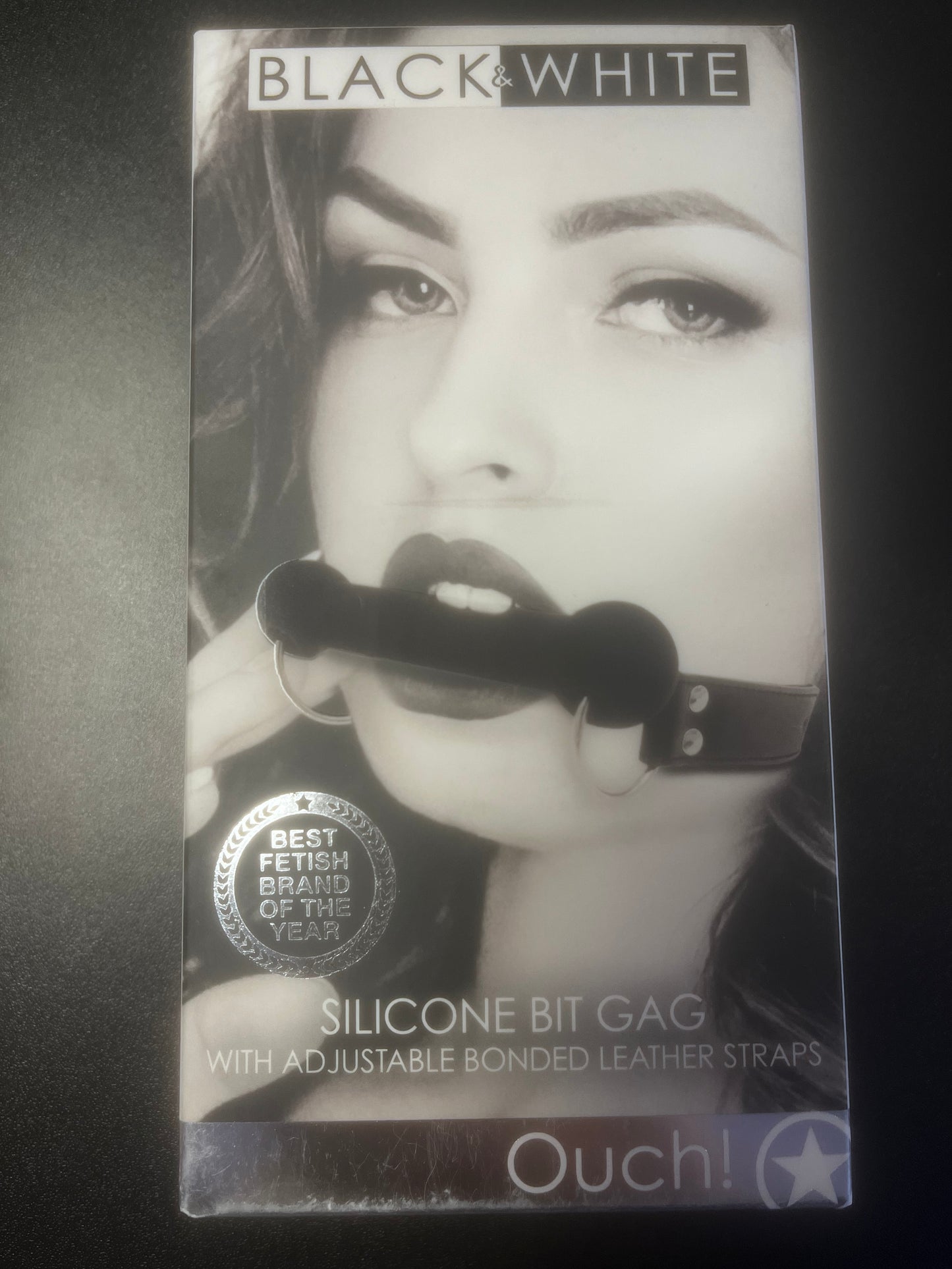 Ouch! Black & White Silicone Bit Gag