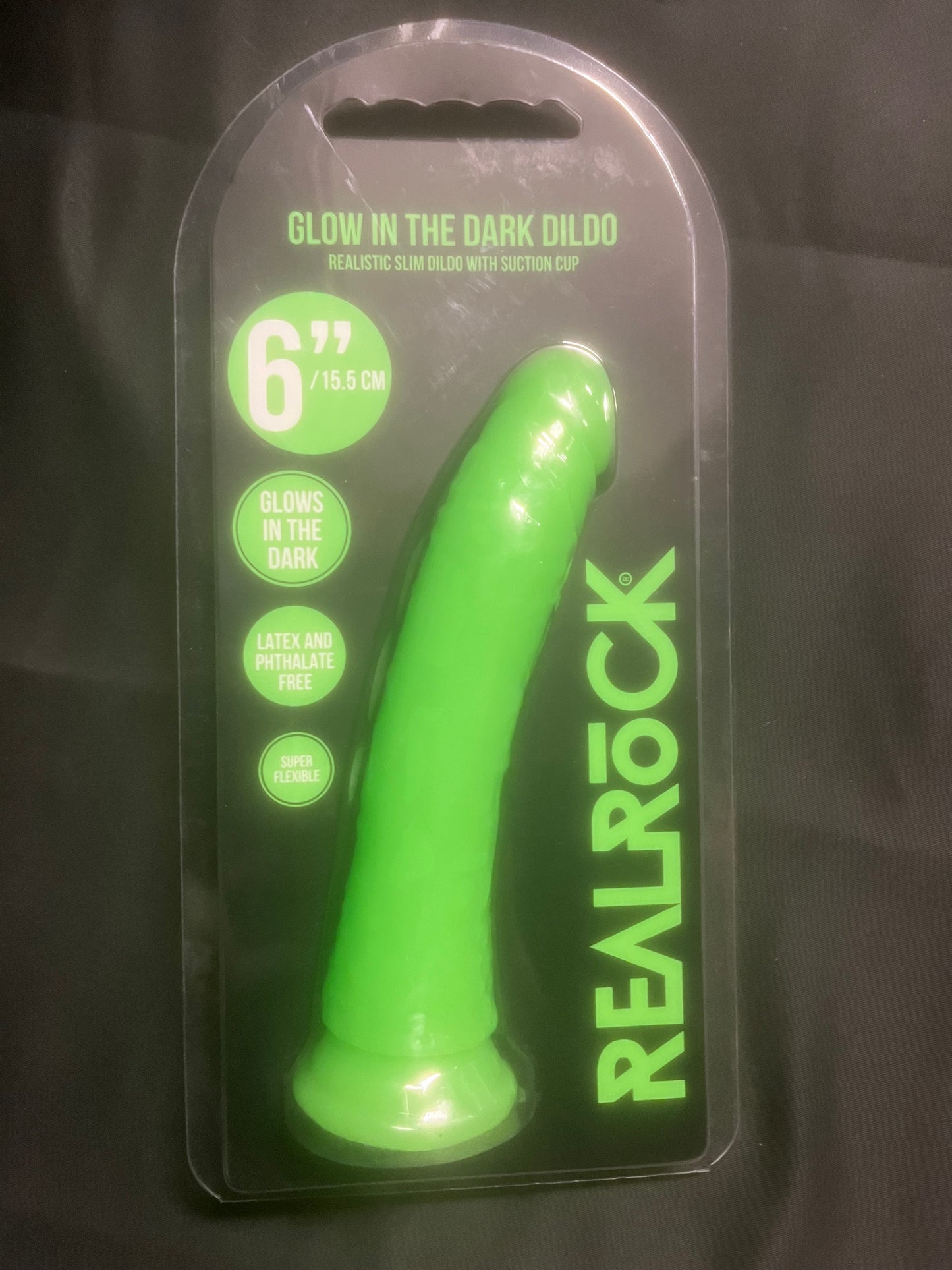Real Rock 6" Glow Slim Dildo