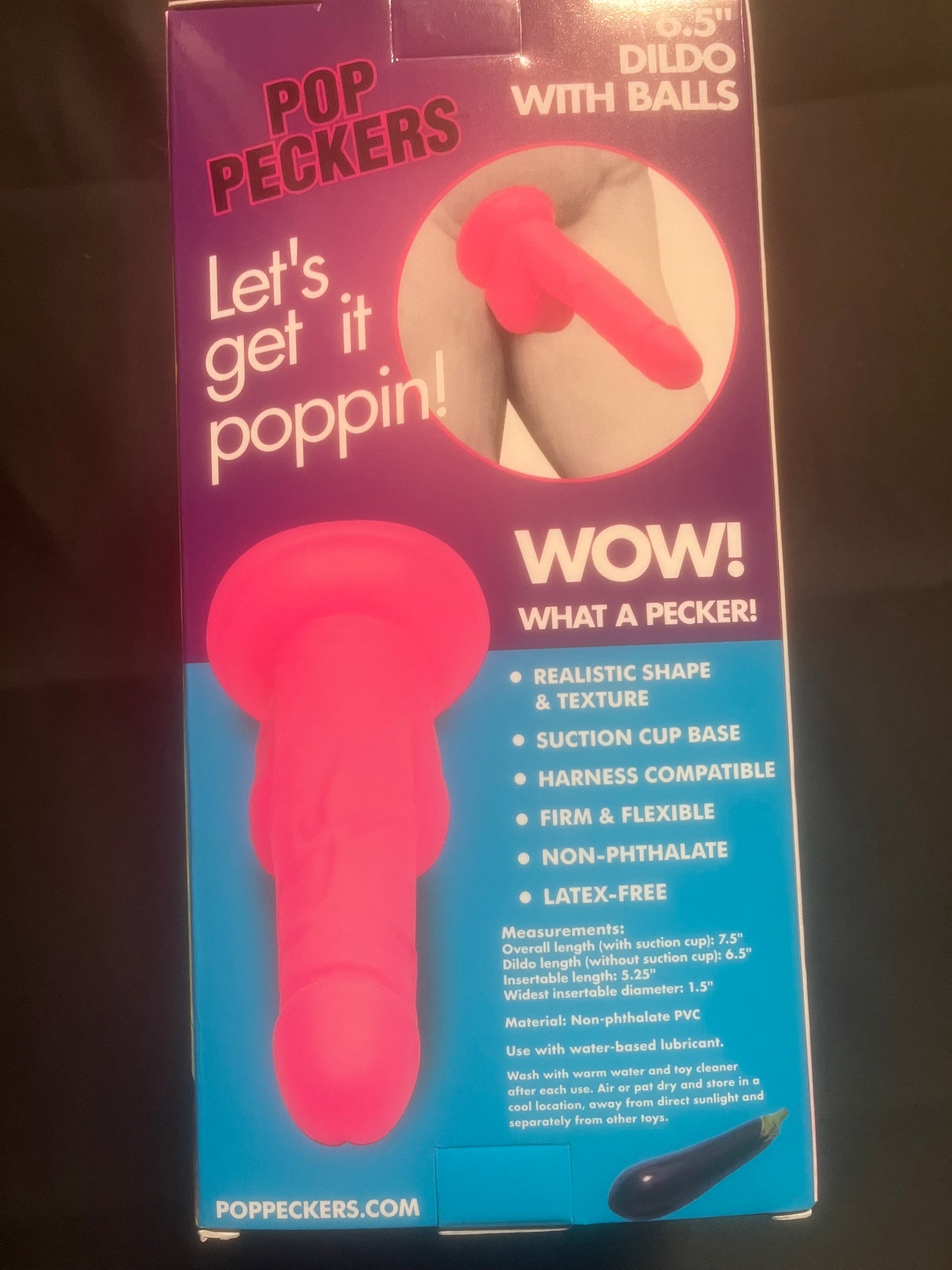 Pop Peckers 6.5 Inch Ballsy Dildo in Pink