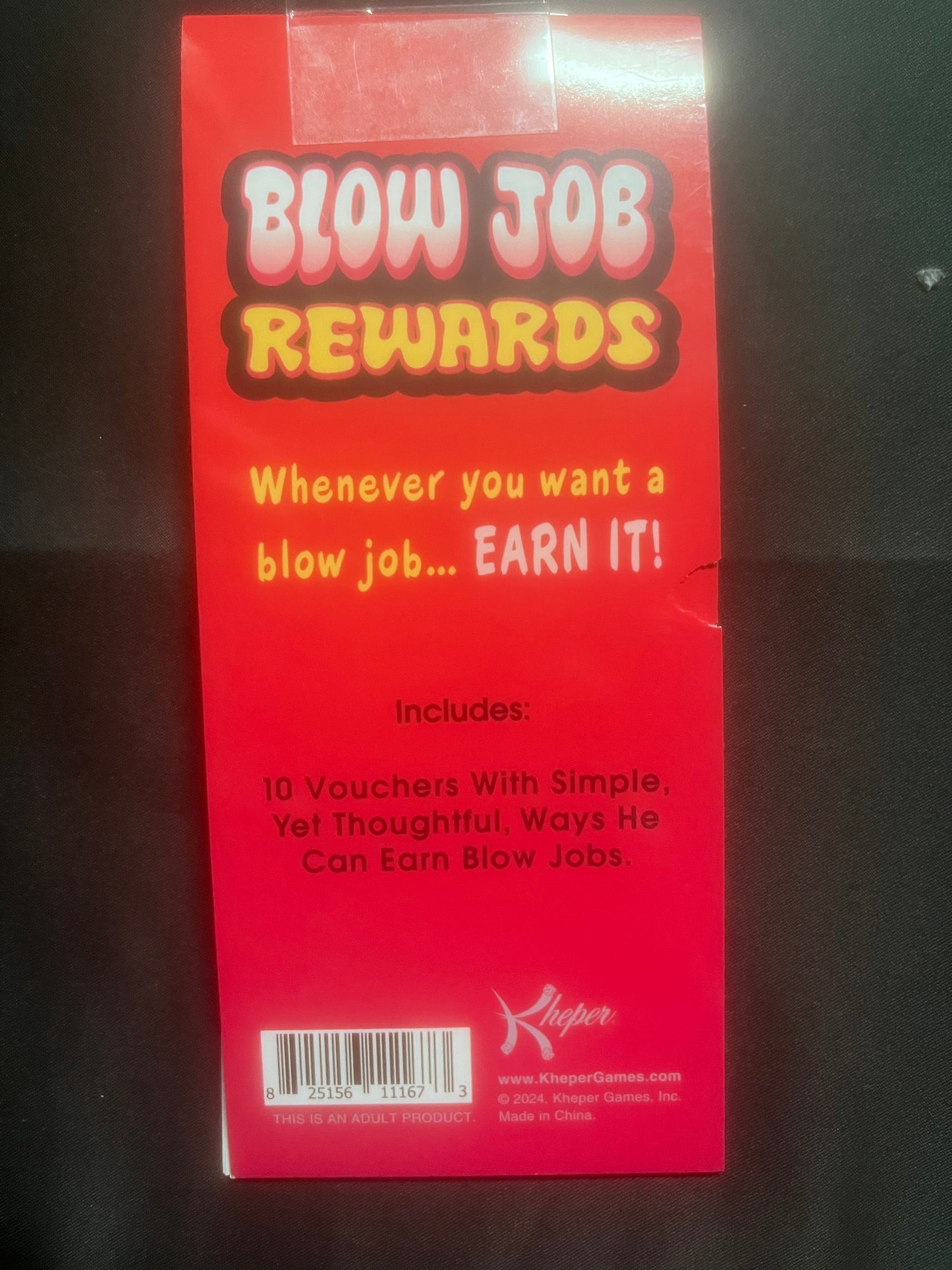Blow Job Rewards Voucher Booklet