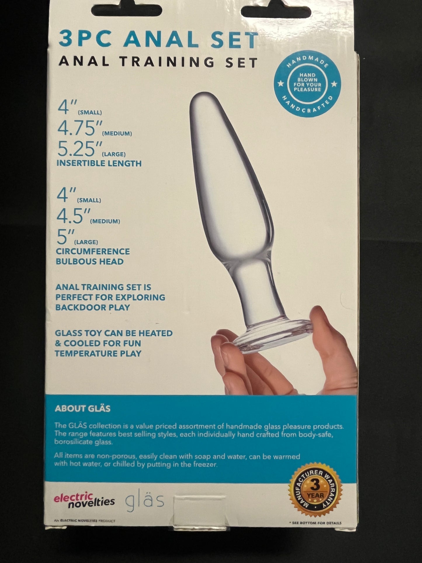 Electric Eel gläs 3 Piece Anal Training Set
