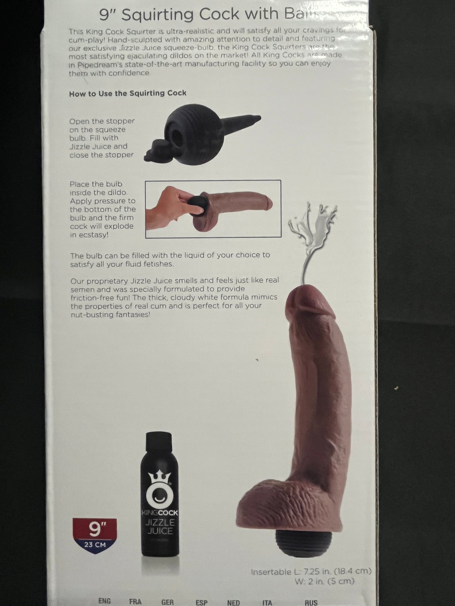 King Cock 9 Inch Squirting Cock with Balls