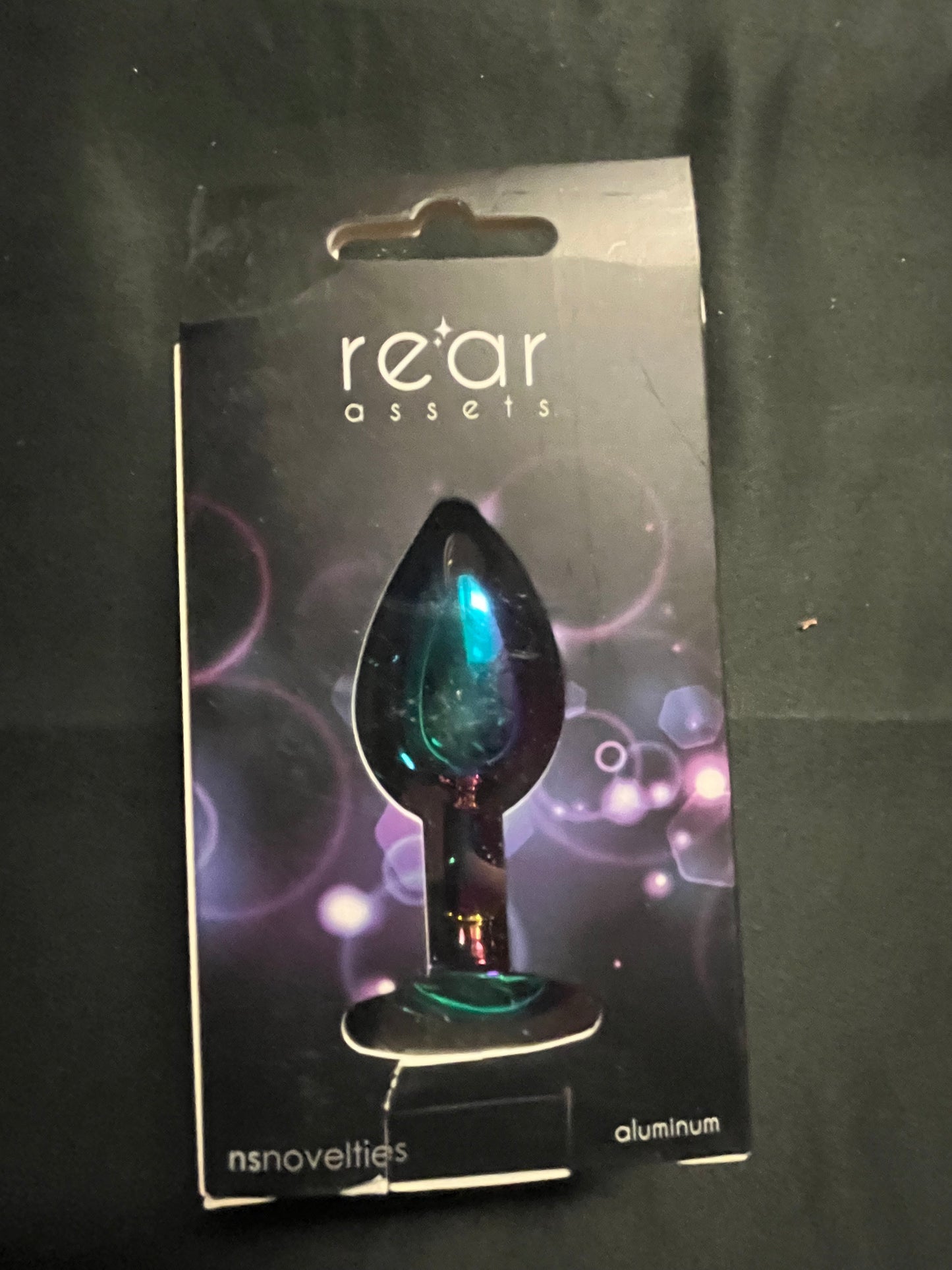 Small Aluminum Plug with Clear Heart Gem in Multicolor