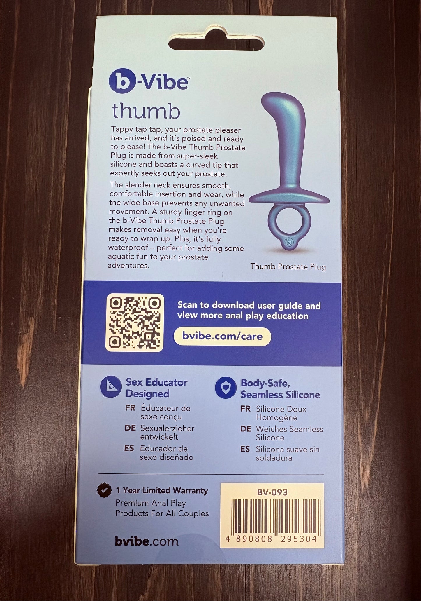 B-Vibe Butties Thumb Silicone Prostate Plug