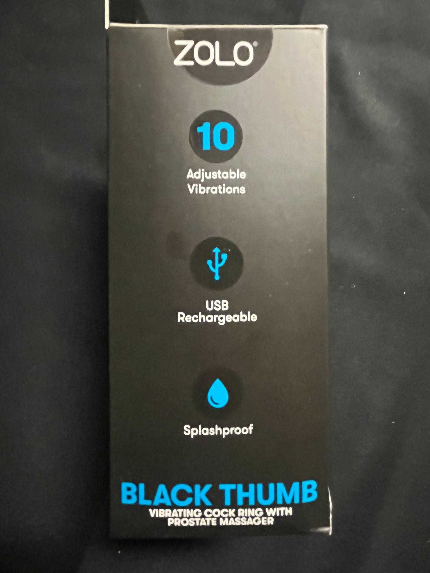 Zolo Black Thumb Cock Ring & Prostate Massager