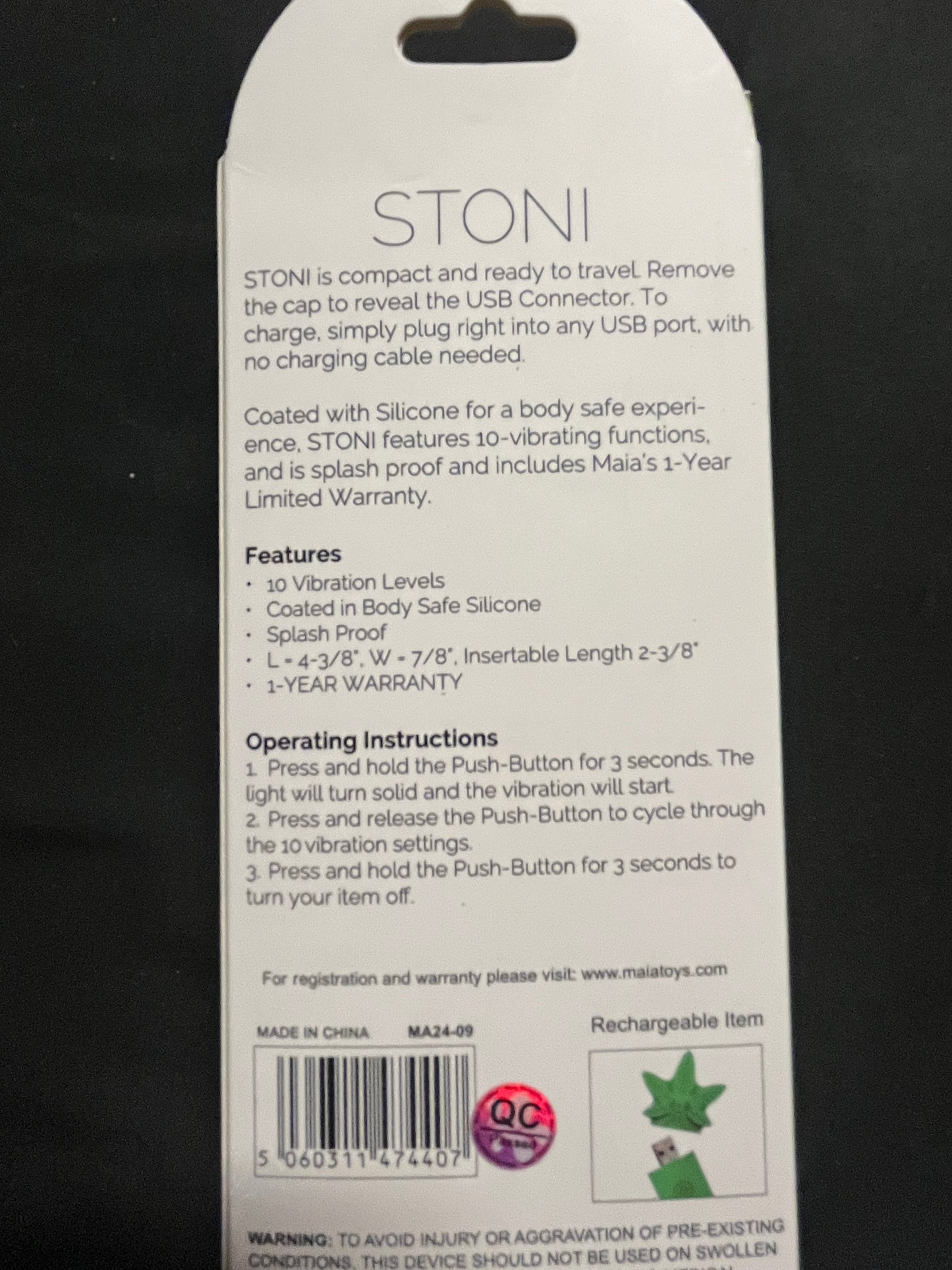 Maia Stoni 420 Silicone Bullet Vibe