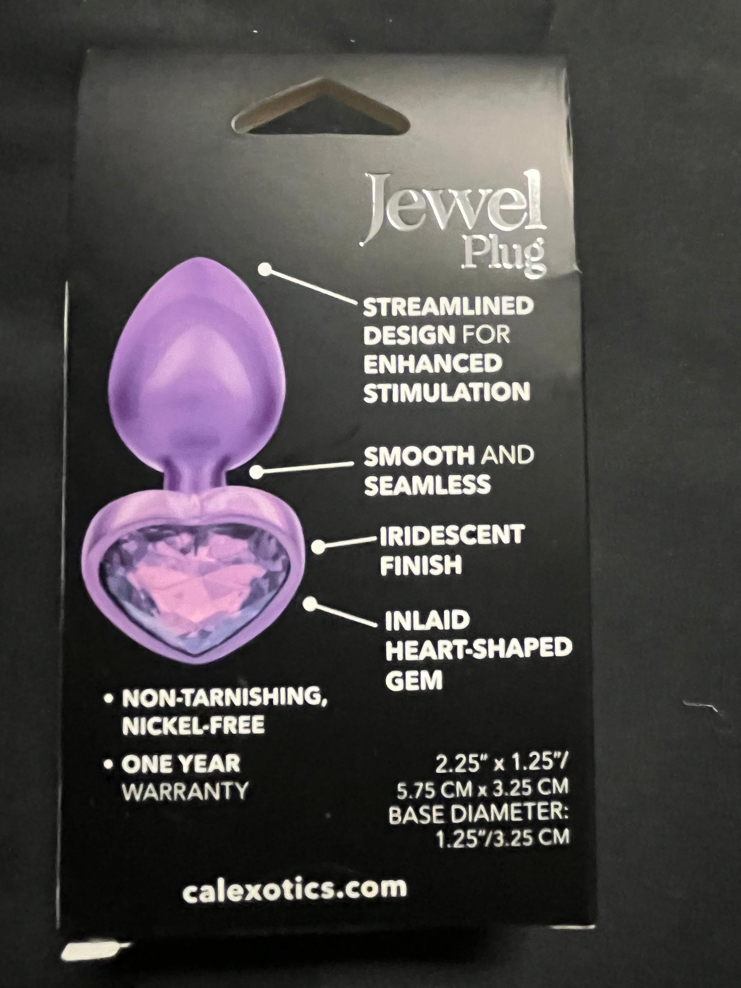Jewel Amethyst Purple Heart Plug
