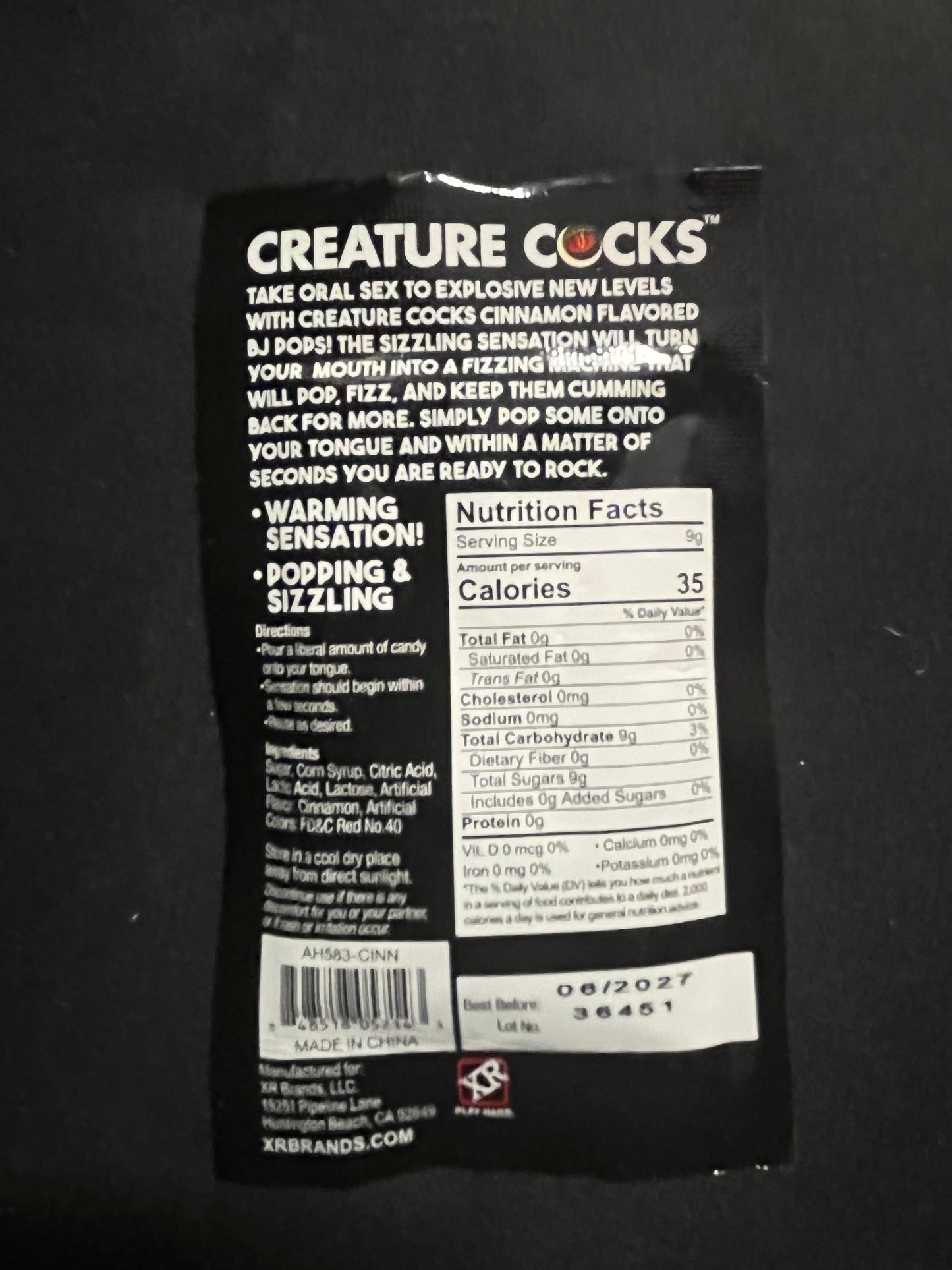 Creature Cocks BJ Pops! Candy .32oz/90g