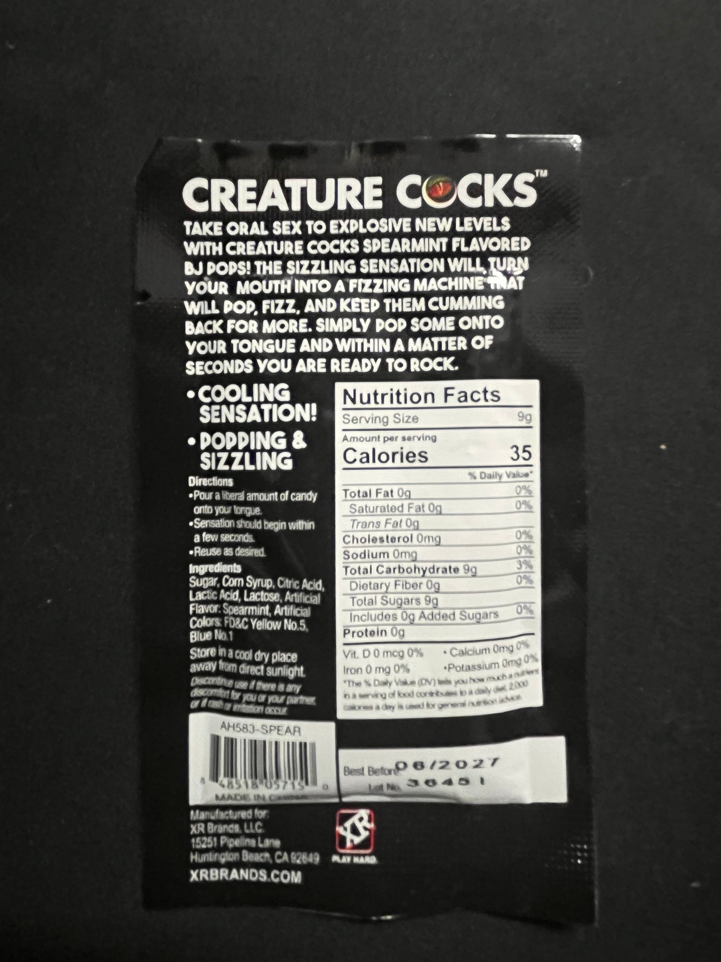 Creature Cocks BJ Pops! Candy .32oz/90g