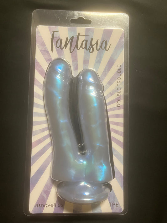 NS Novelties Fantasia Double Trouble Dildo with Suction Cup Base