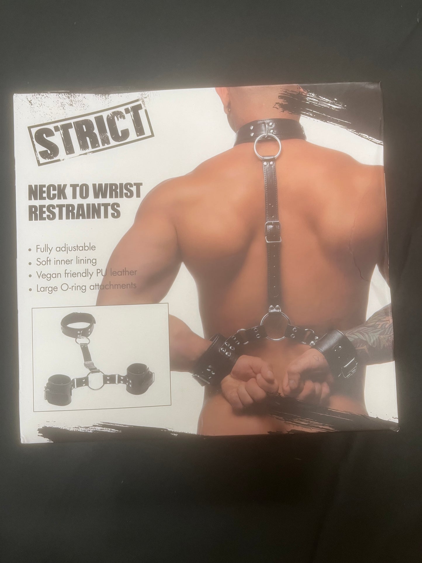 Strict Neck to Wrist Leather Restraints