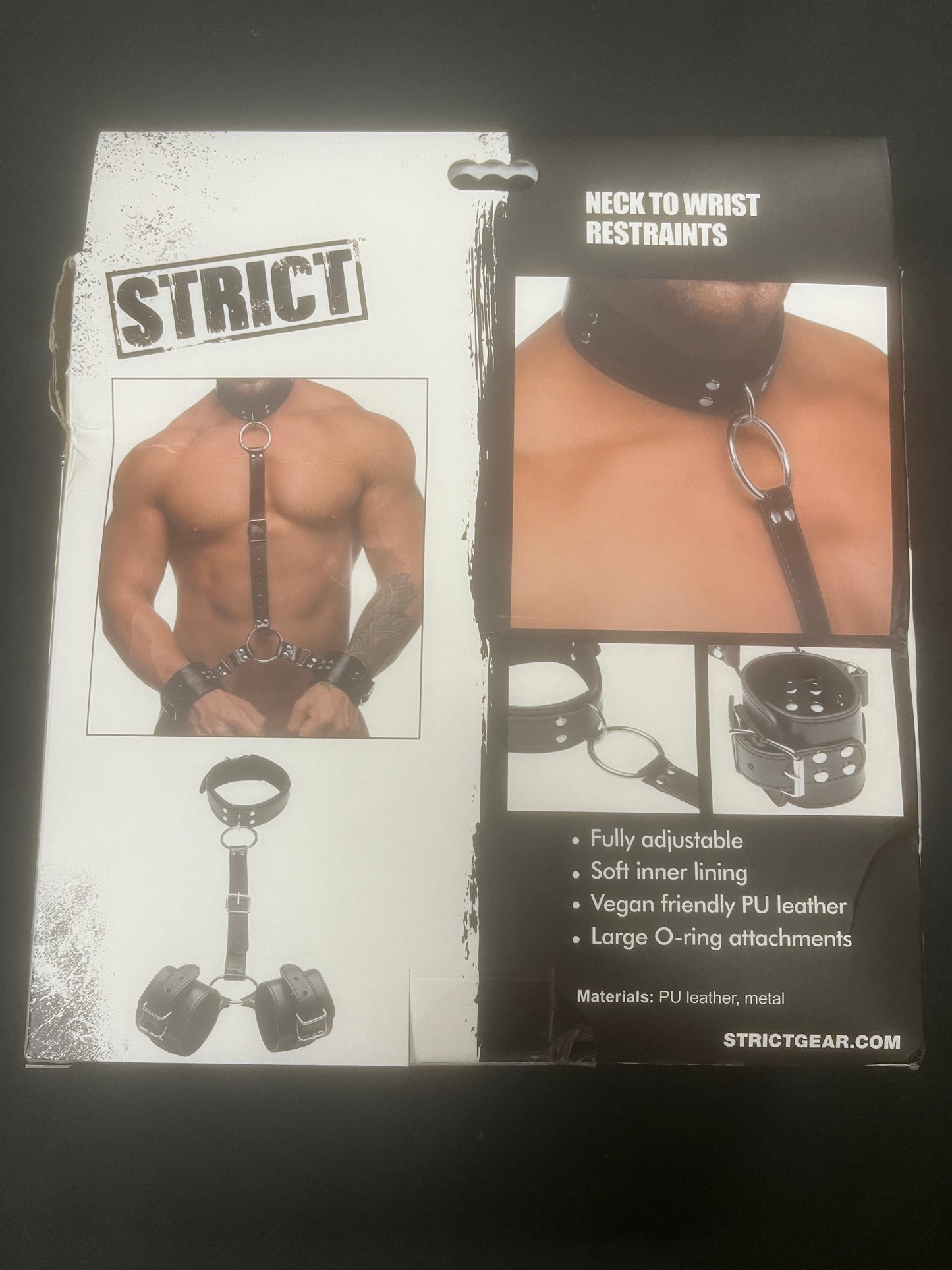 Strict Neck to Wrist Leather Restraints