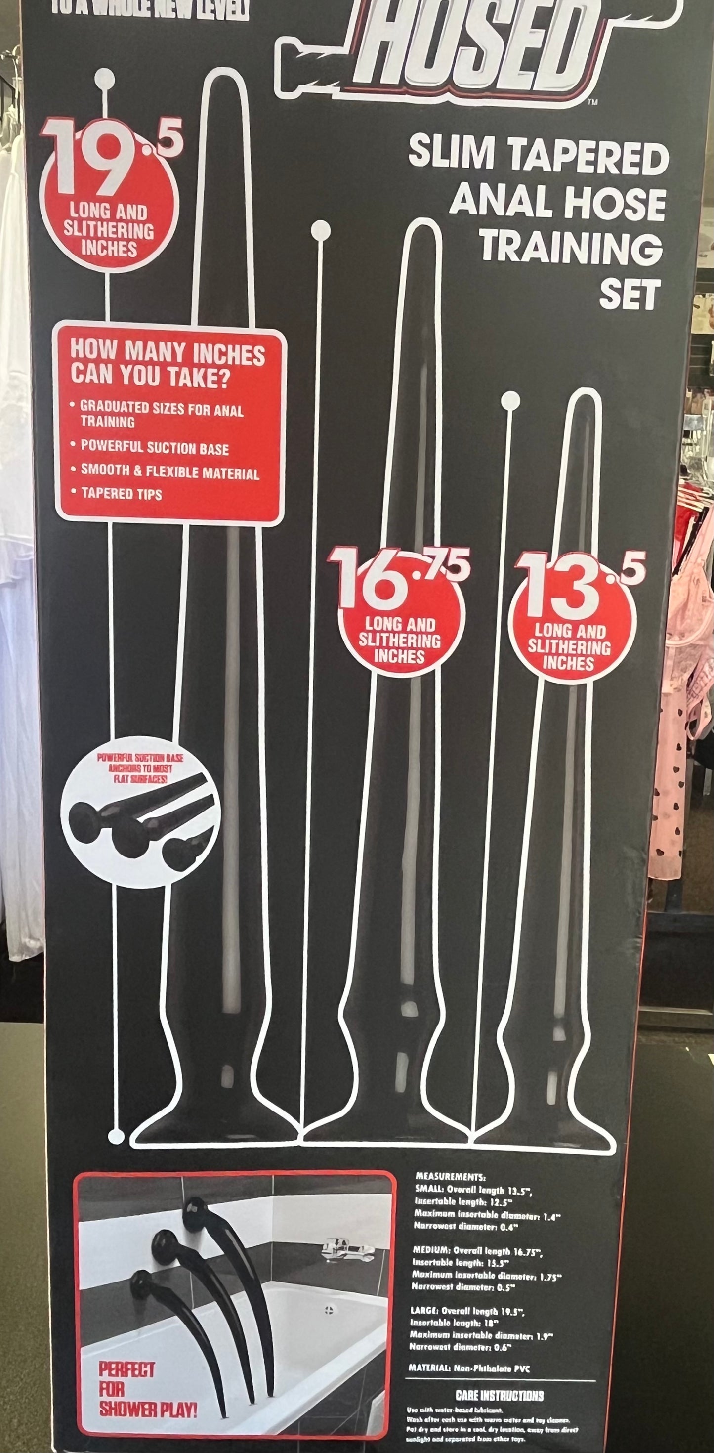 Hosed Slim Tapered Anal Training Set with Suction Cup Bases