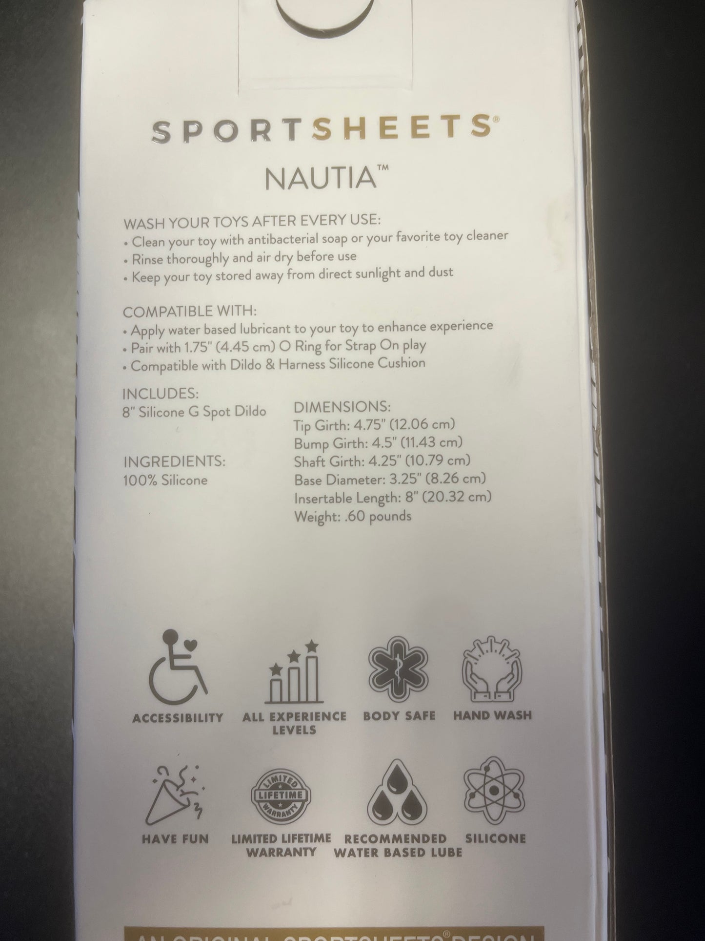 SportSheets Nautia 8" G or P Spot Dildo