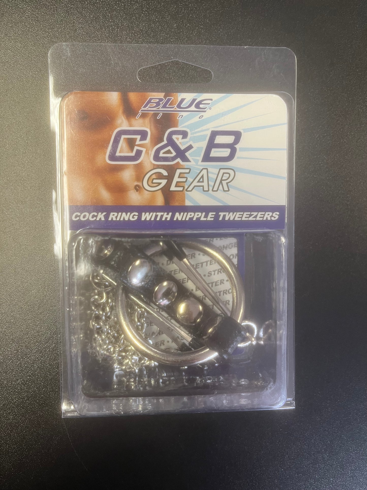 Blue Line C&B Gear Cock Ring with Nipple Tweezers