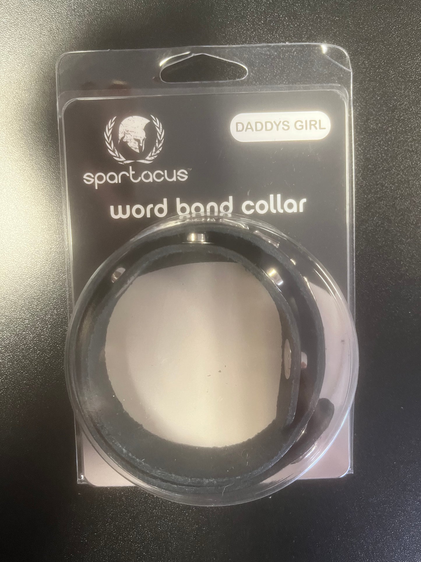 Sparticus Leather Word Band Collar -Daddy's Girl