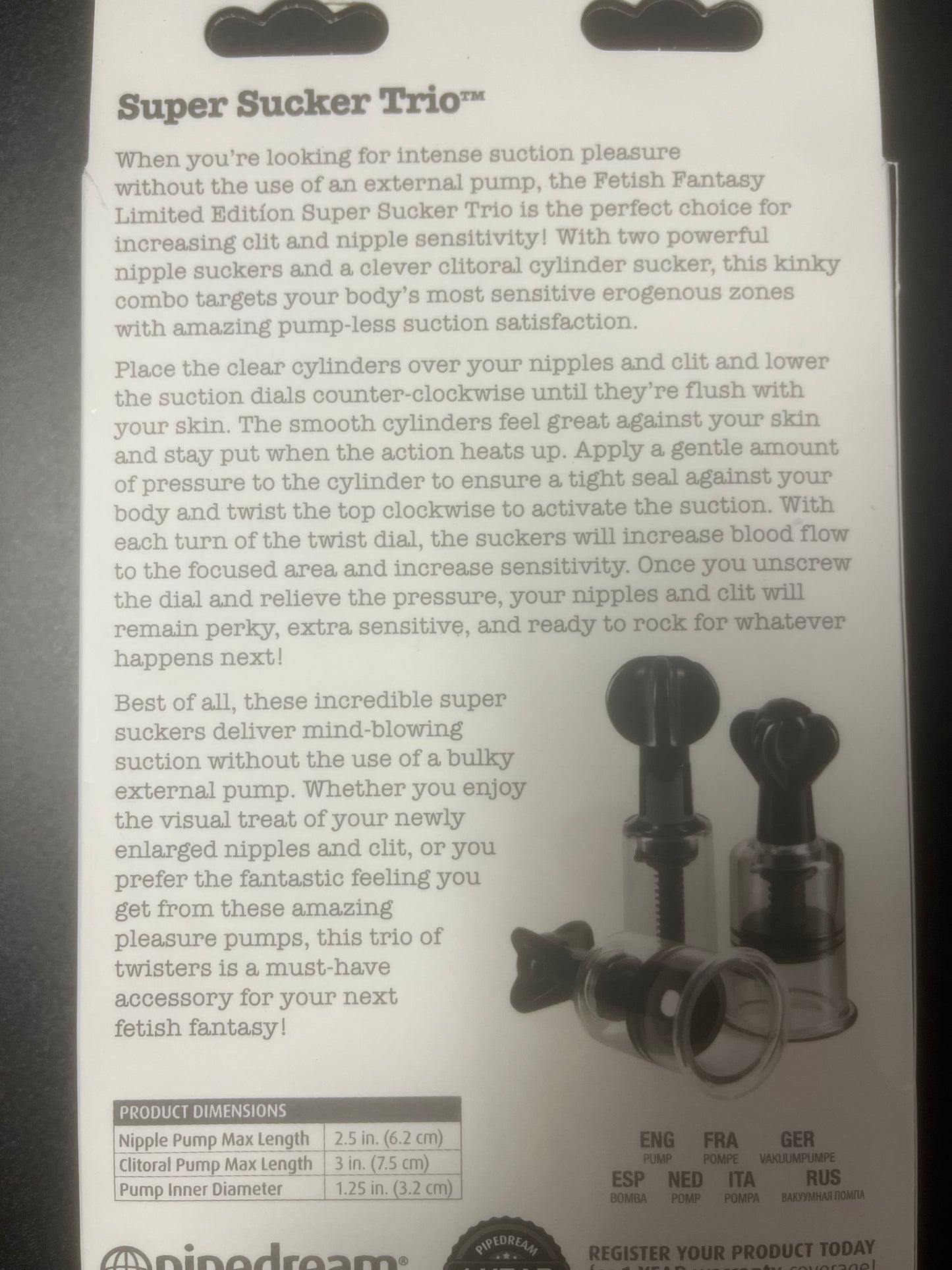 Super Suckers Nipple and Clitoral Pump Trio