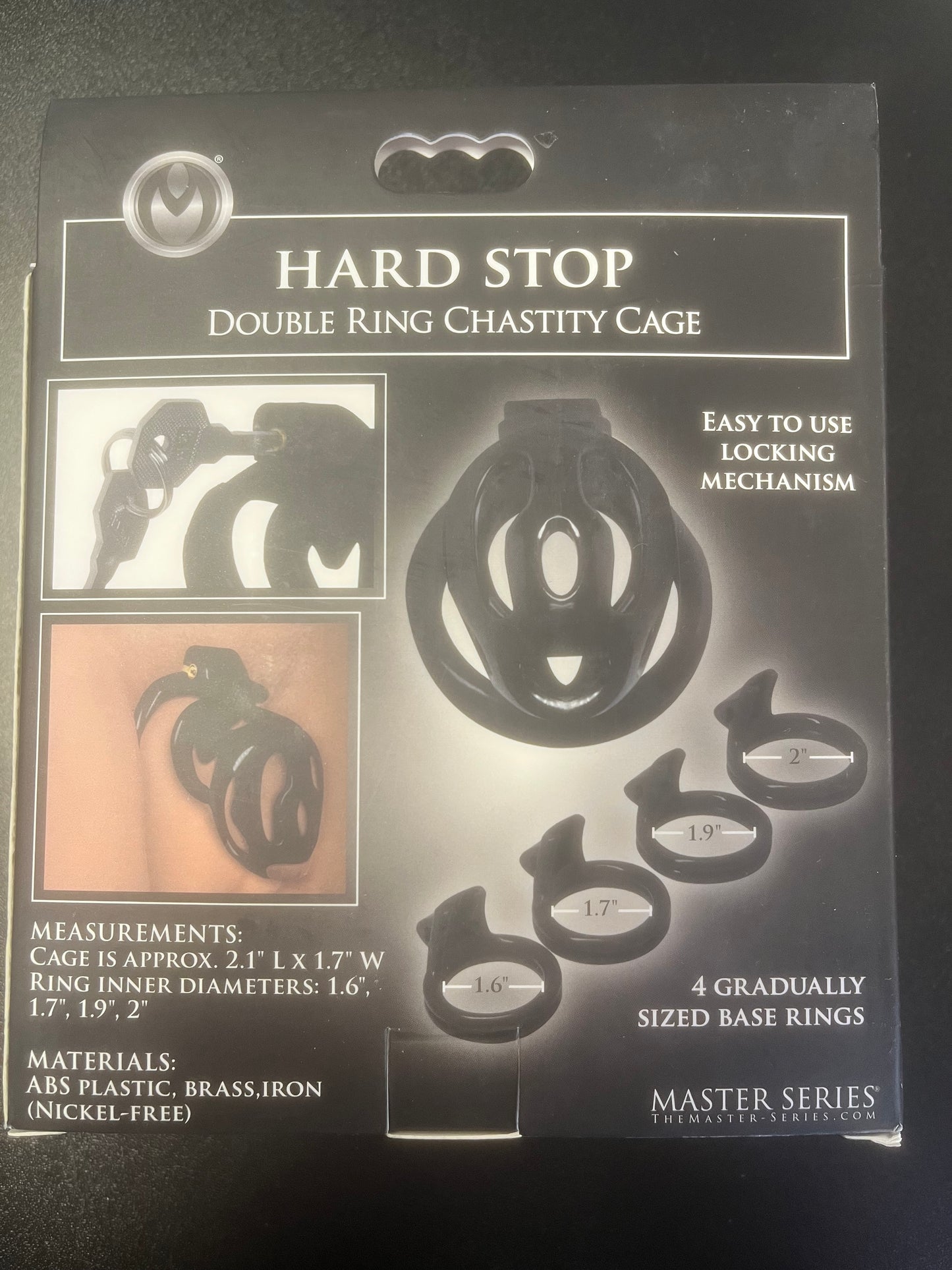 Master Series Hard Stop Double Ring Chastity Cage