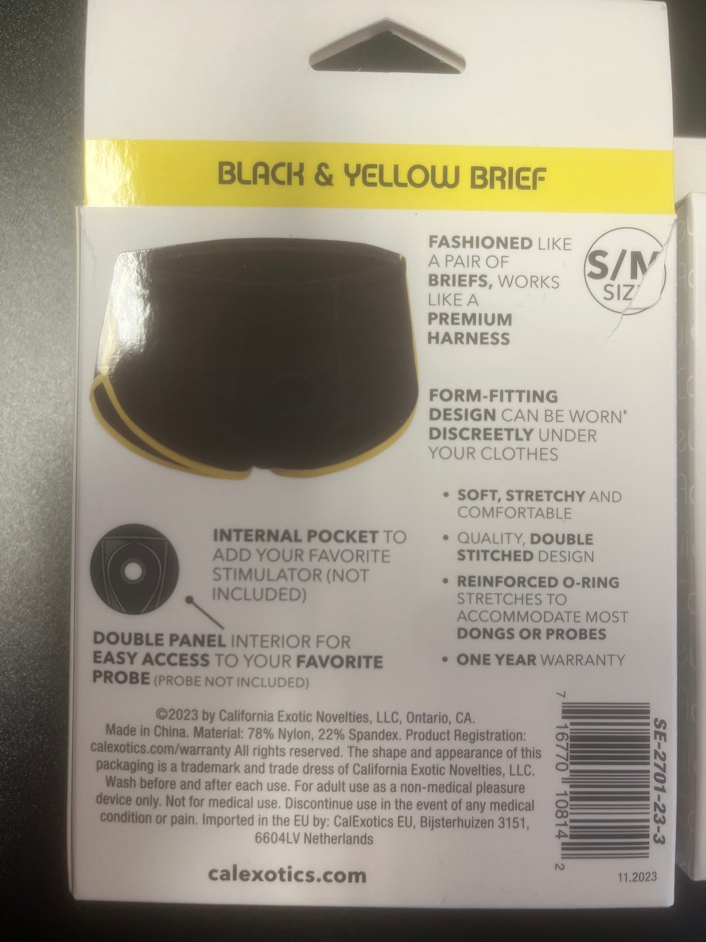 Boundless Black and Yellow Harness Brief