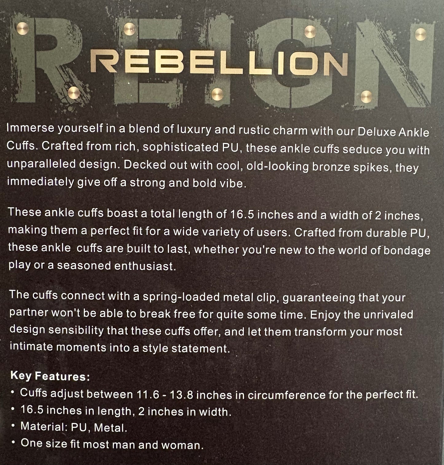 LoveToy Reign Rebellion Deluxe Ankle Cuffs