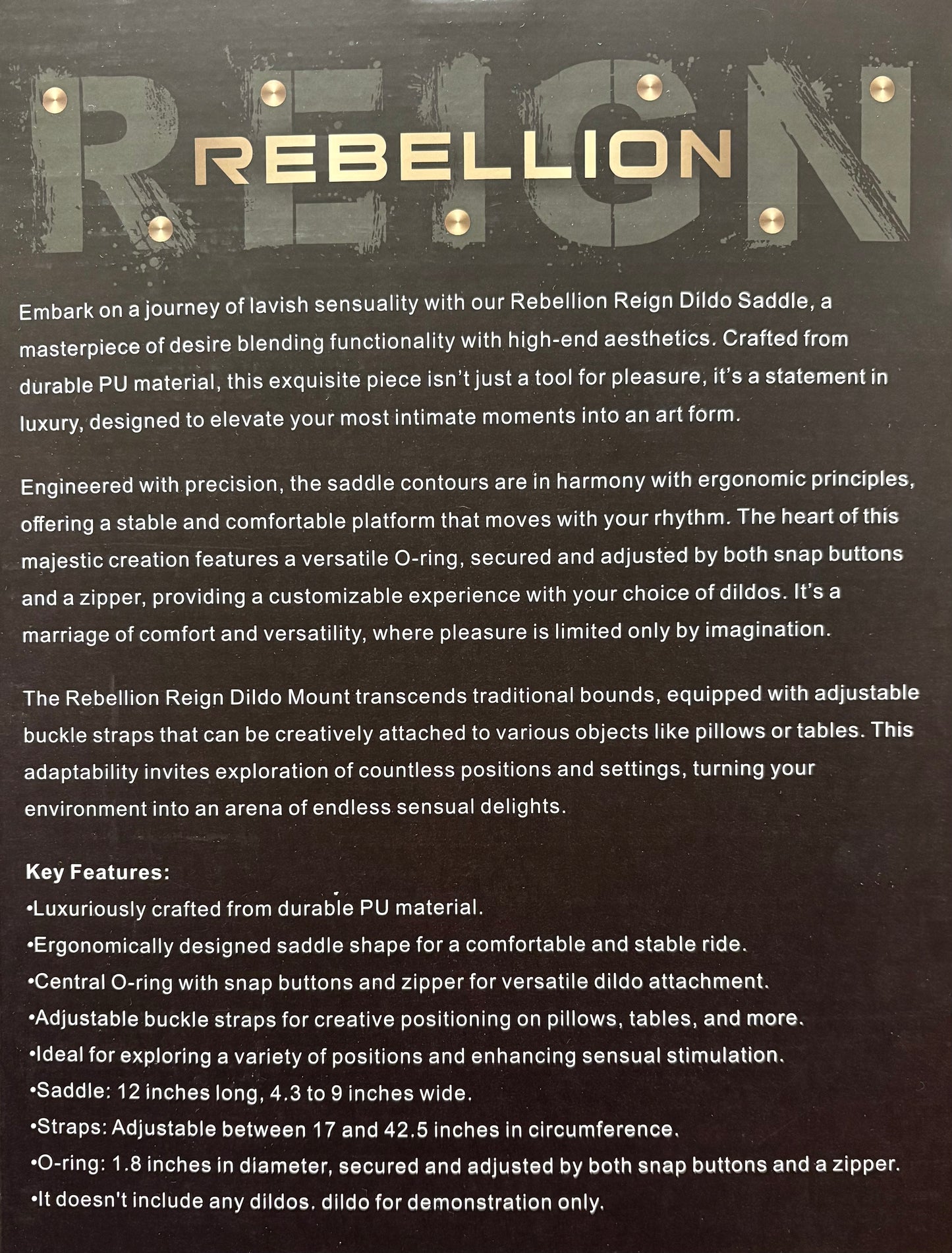 LoveToy Rebellion Reign Dildo Saddle