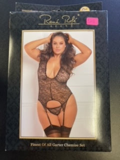 Rene Rofe Finest of all Garter Chemise Set OSXL