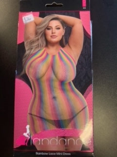 Lapdance Rainbow Lace Mini Dress