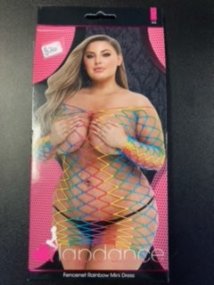 Lapdance Fencenet Rainbow Mini Dress