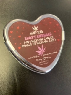 Hemp Seed 3-in-1 Massage Candle -Heart Shaped Tin