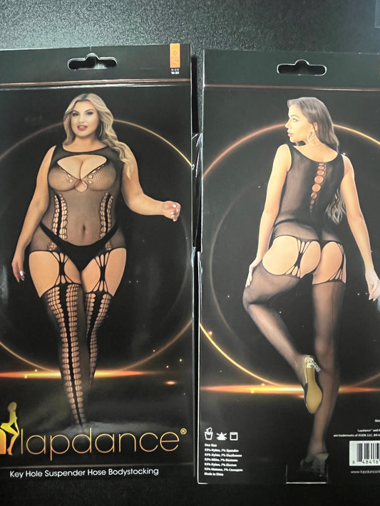 LapDance Key Hole Garter Hose Bodystocking LC129