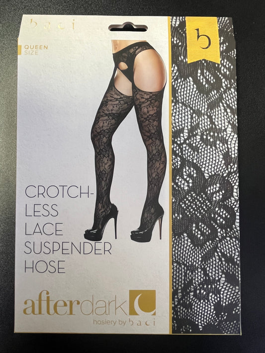 Baci Crotchless Lace Suspenderhose